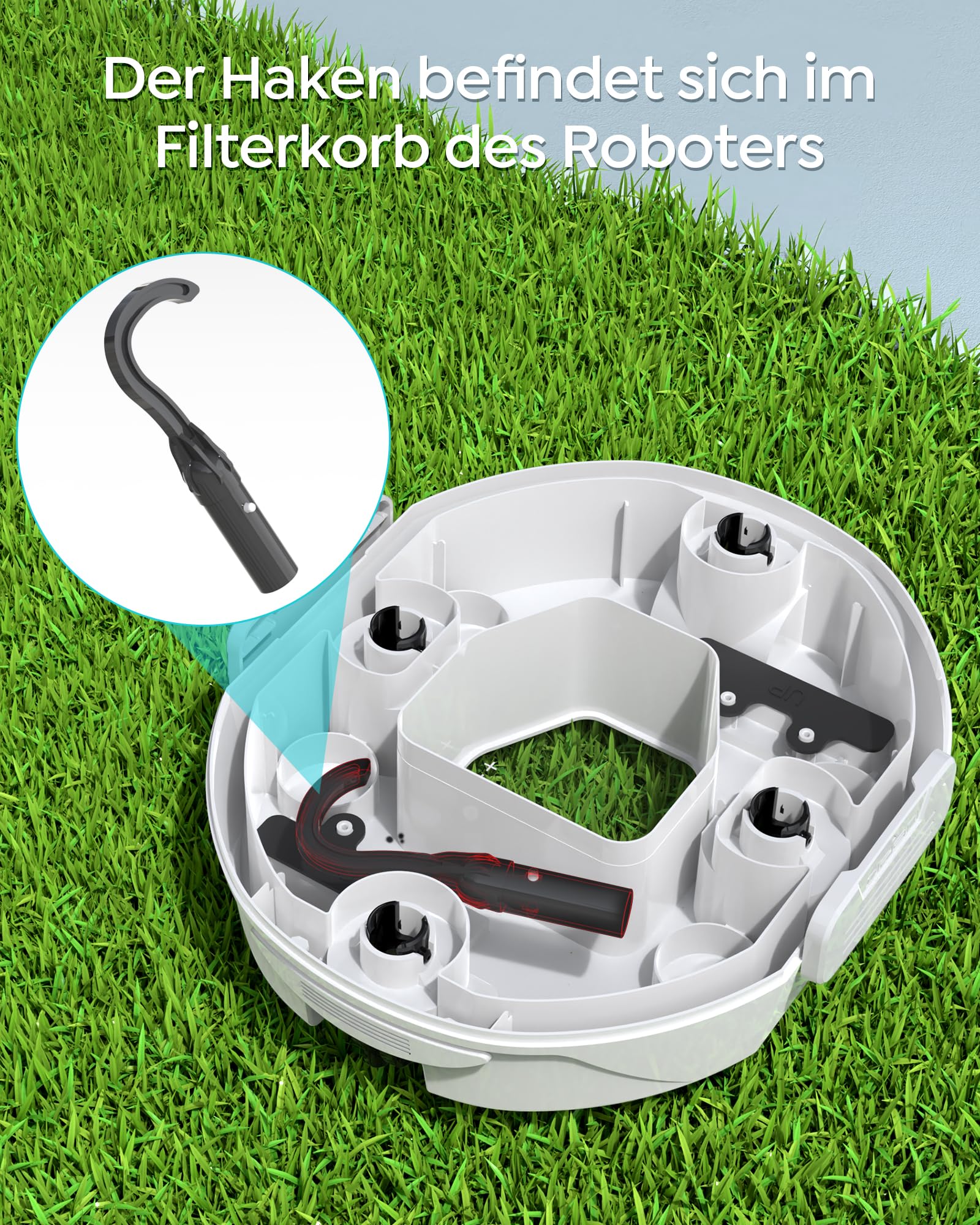S2 Poolroboter,Doppelfiltration,Kabelloser Poolsauger Akku,Blau