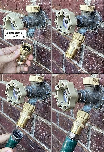 Miniatura 2 de Vibrant Yard Co. LLC Regulador reductor de presión de agua de latón sin plomo de 20-30 psi, rosca de manguera de 34 pulgadas para sistema de goteo,