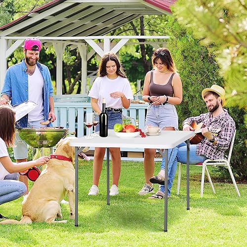 Miniatura 16 de ZENY Mesa plegable de 6 pies, mesa de picnic portátil, mesa de plástico para picnic en interiores y exteriores, fiesta, campamento, mesa plegable