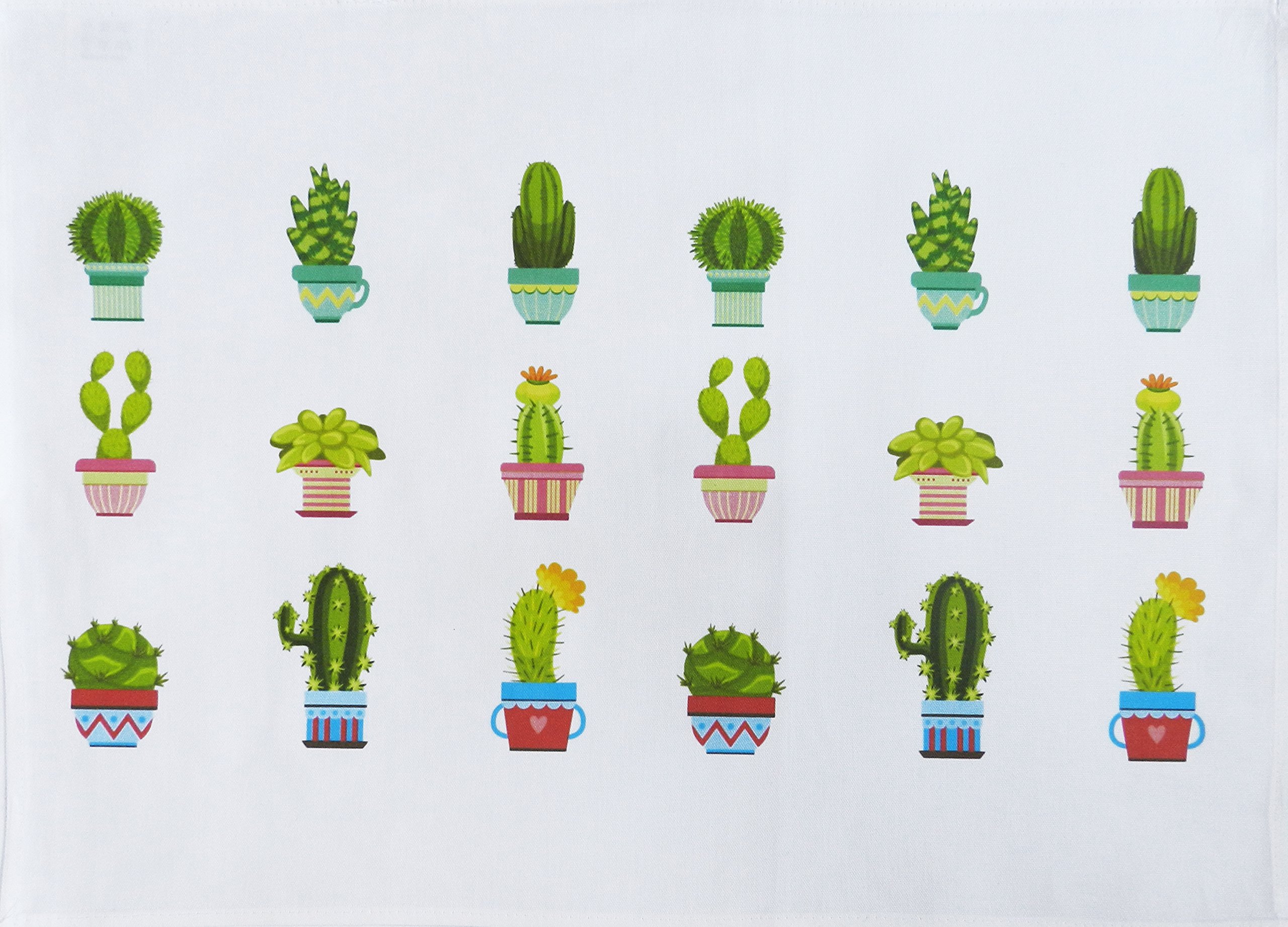 Cotton Tea Towel The Cactus Collection -  machine washable