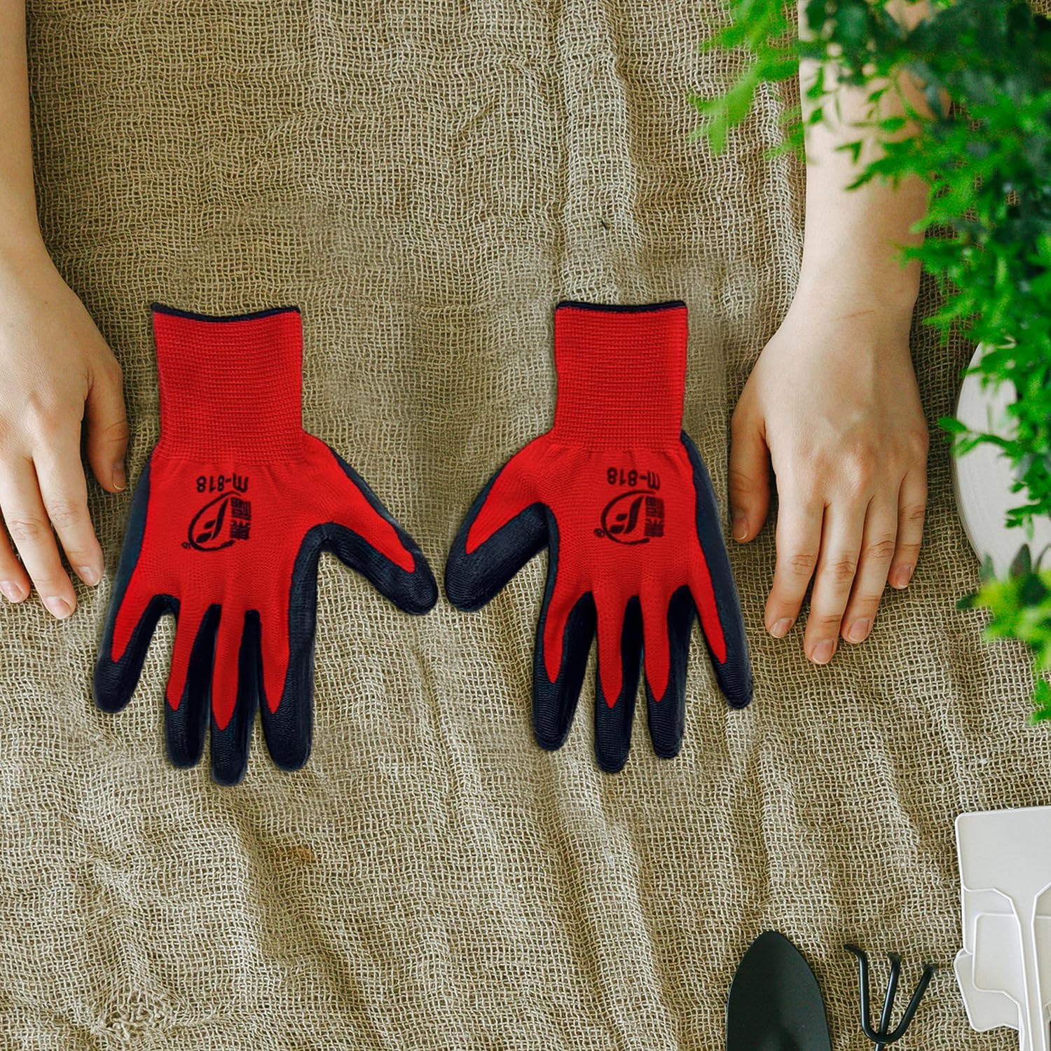 100 Pack Gardening Gloves Bulk for Men Women, Breathable Nitrile Rubber Coated Garden Gloves Dipped Gripping Work Gloves for Construction, Gardening - Image 7