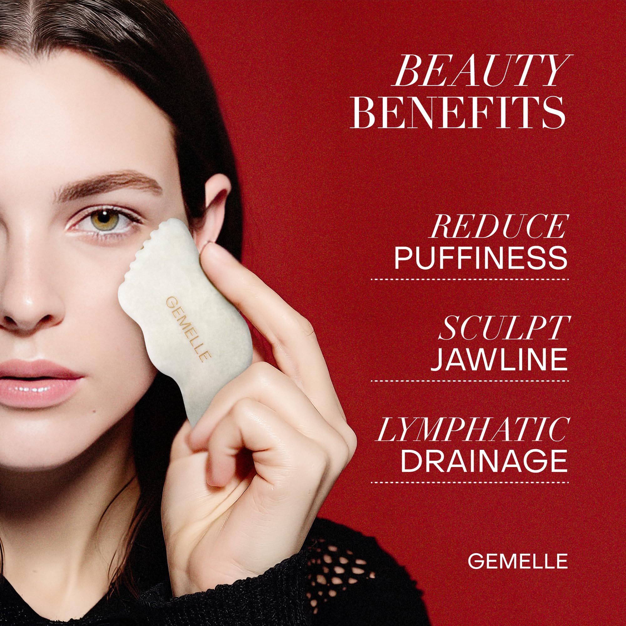 GEMELLE White Jade Gua Sha Tool