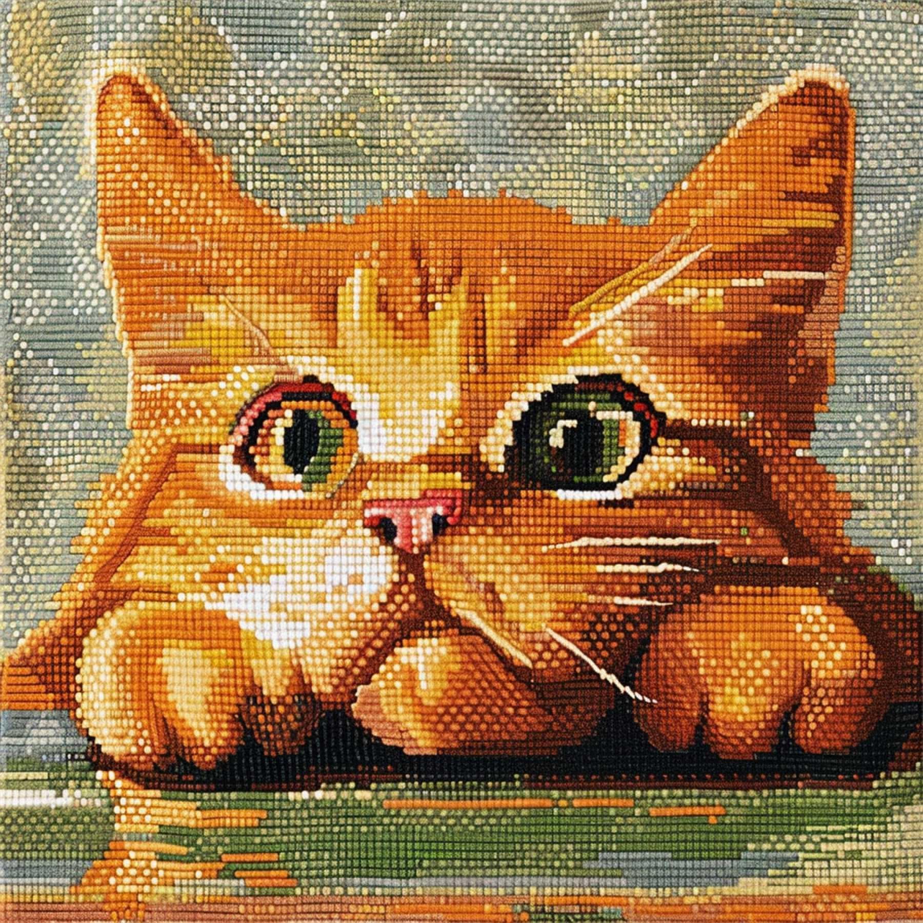 WallustrioaW Latch Hook Kits Pillow,Animals and Cats