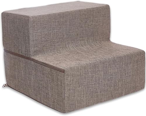 Miniatura 44 de Best Pet Supplies - Escalera de espuma plegable y portátil para mascotas, equilibrada y segura, base antideslizante, para sillón, sofá y cama alta,