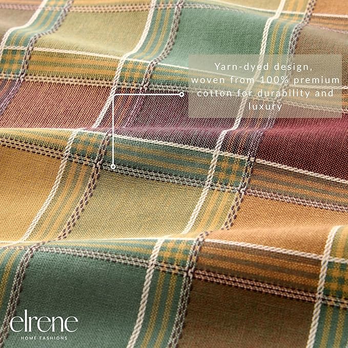 Servilletas de Tela Elrene Autumn Acres Plaid Algodón Set de 8 miniatura 3