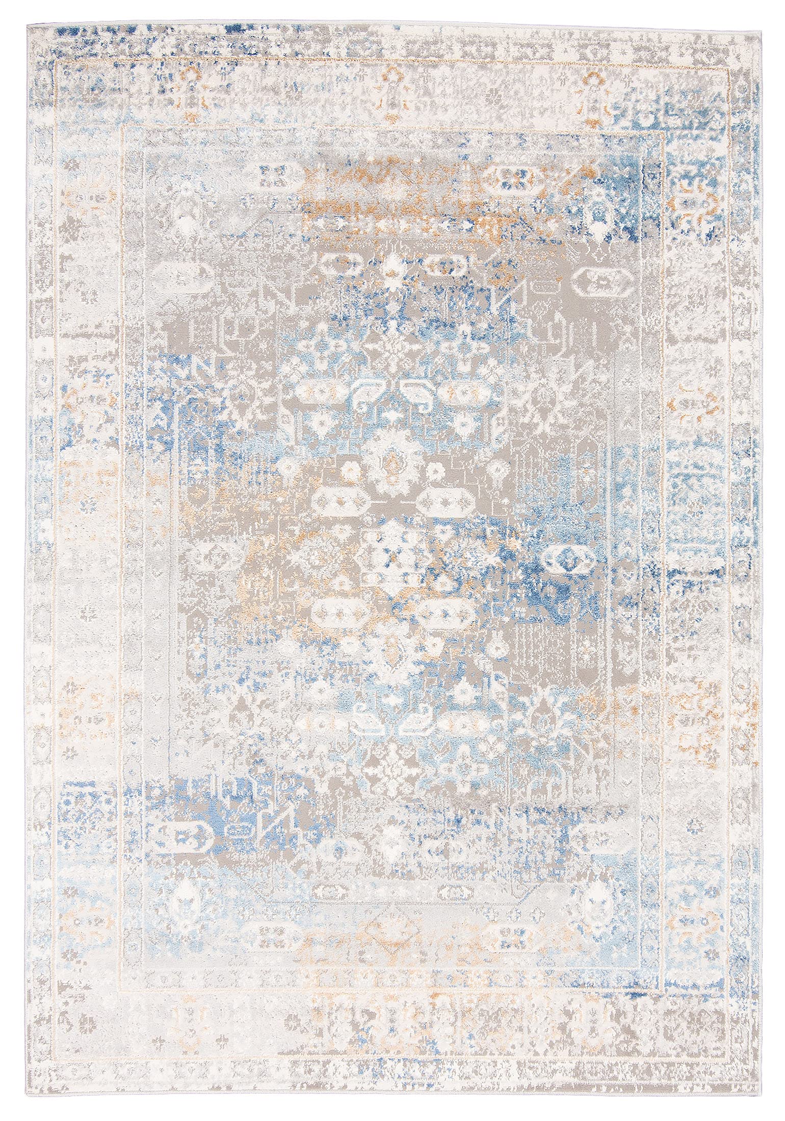 Carpeto Rugs Alfombra Etnica de Salón Grande de Pelo Corto - Alfombras de Habitación de Matrimonio, Dormitorio y Comedor - Alfombras Etnicas - Gris Azul - 200 x 300 cm