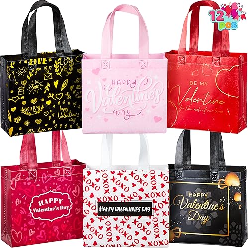 JOYIN 12 bolsas de regalo no tejidas para el día de San Valentín con 6 diseños para niños, regalos de fiesta, premios de intercambio de aula, bolsas disponible en Yaxa Colombia