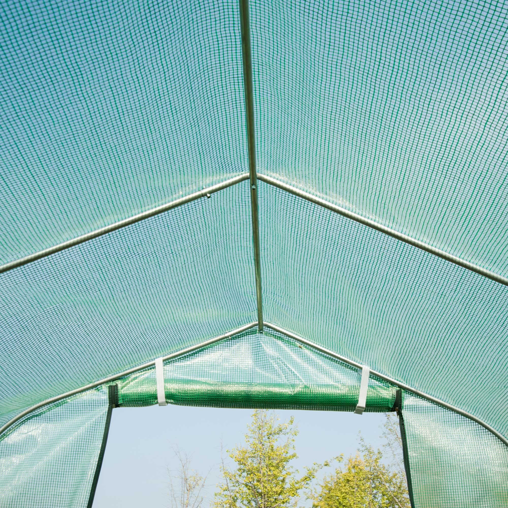 Outsunny Serra tunnel con finestre e porta per giardino 4 x 2 M | Serra pedonabile, giardino posteriore, telaio metallico