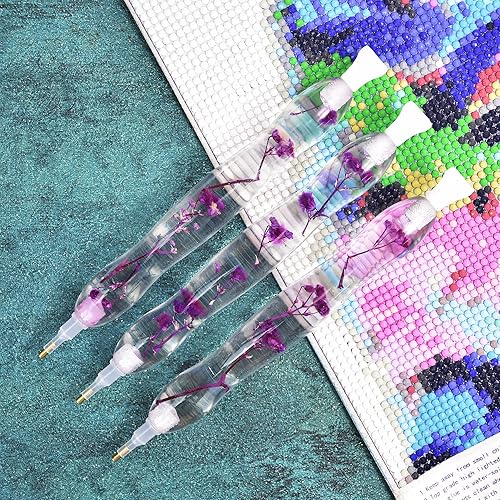 Miniatura 5 de Bolígrafo de pintura de diamante de resina, bolígrafo de puntos de arte de diamante con herramientas y accesorios de pintura de diamantes, bolígrafo