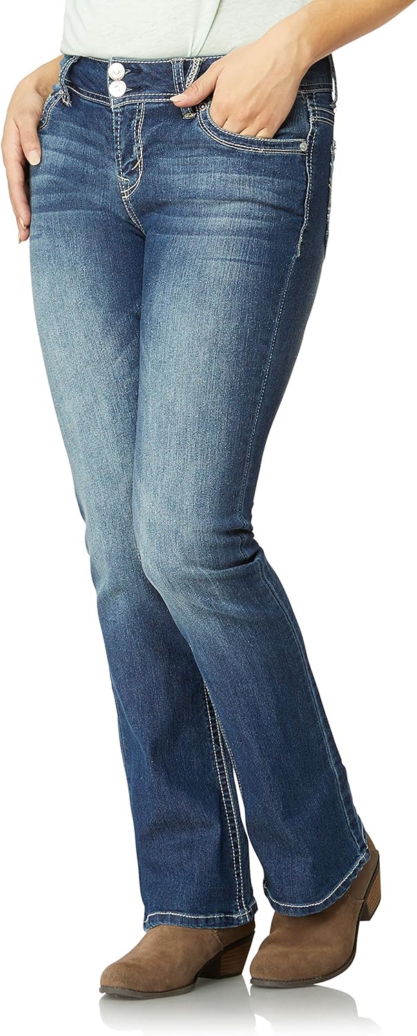 WallFlower Women's InstaStretch Luscious Curvy Bootcut Jeans, Bree, 7