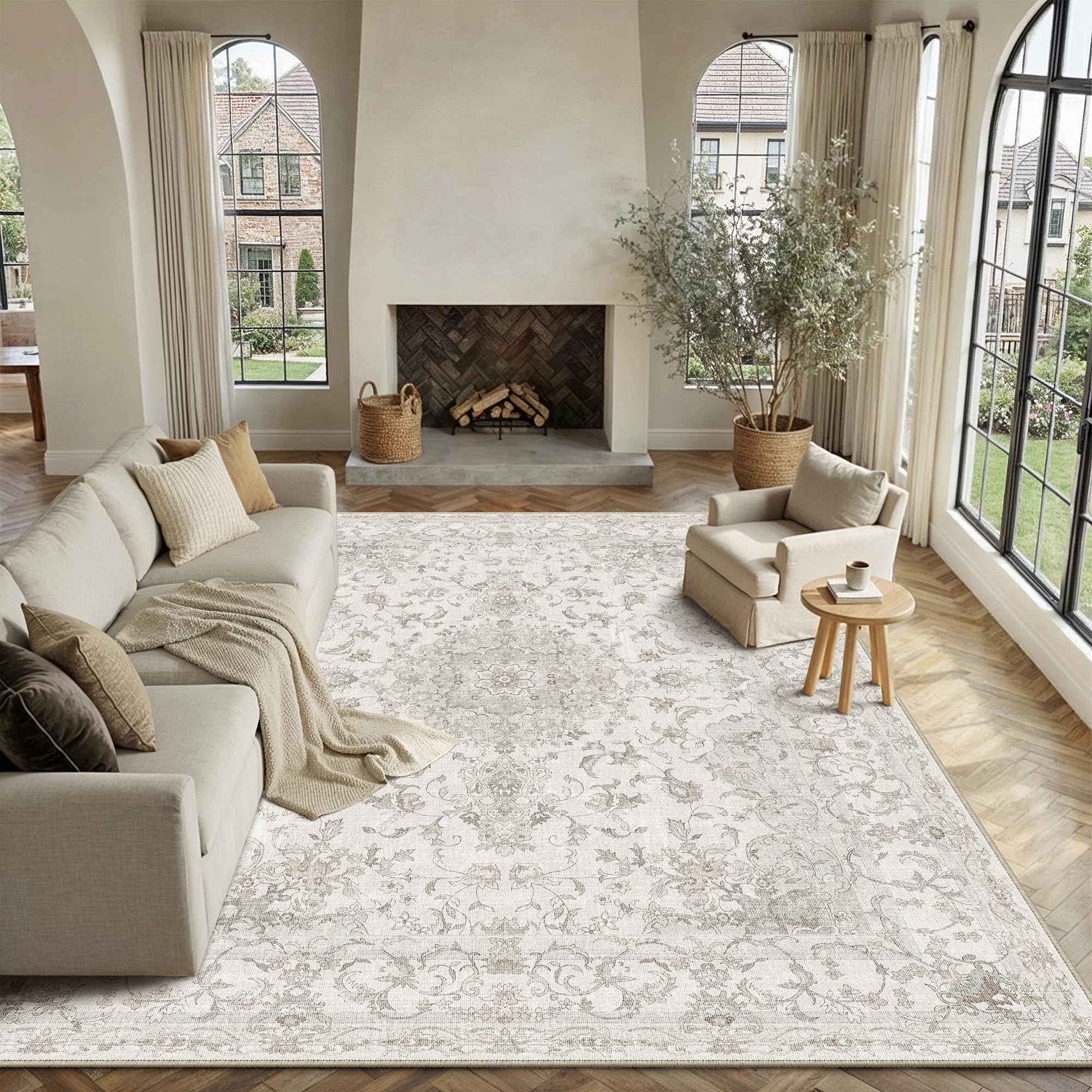 PureCozy Vintage Beige Rugs Living Room 200x300cm Area Rug