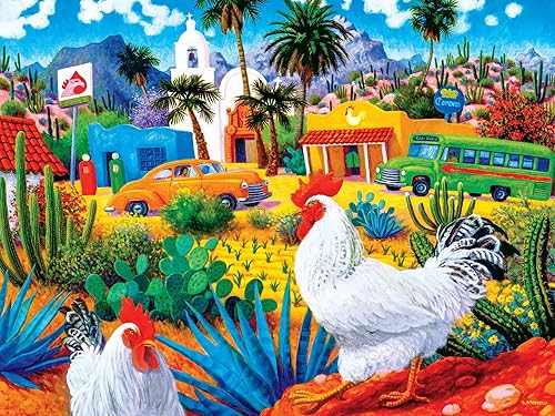 Miniatura 2 de MasterPieces Rompecabezas de 550 piezas para adultos, familia o niños - Gallos Blancos - 18 x 24 pulgadas