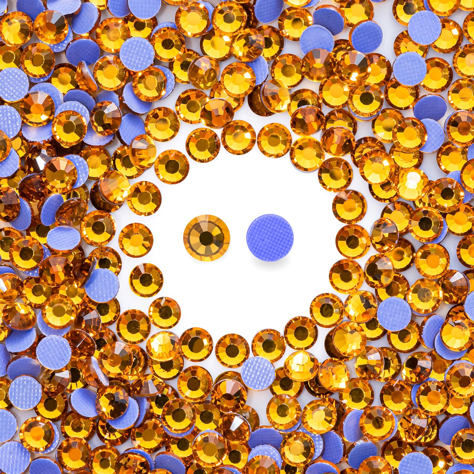 Hotfix Rhinestones Bulk 1500PCS SS16 (3.8-4.0mm), Topaz Glass Rhinestones for Clothes, Tumblers, Shoes DIY, Heat Transfer Flatback Gems for Crafts &amp; Decoration