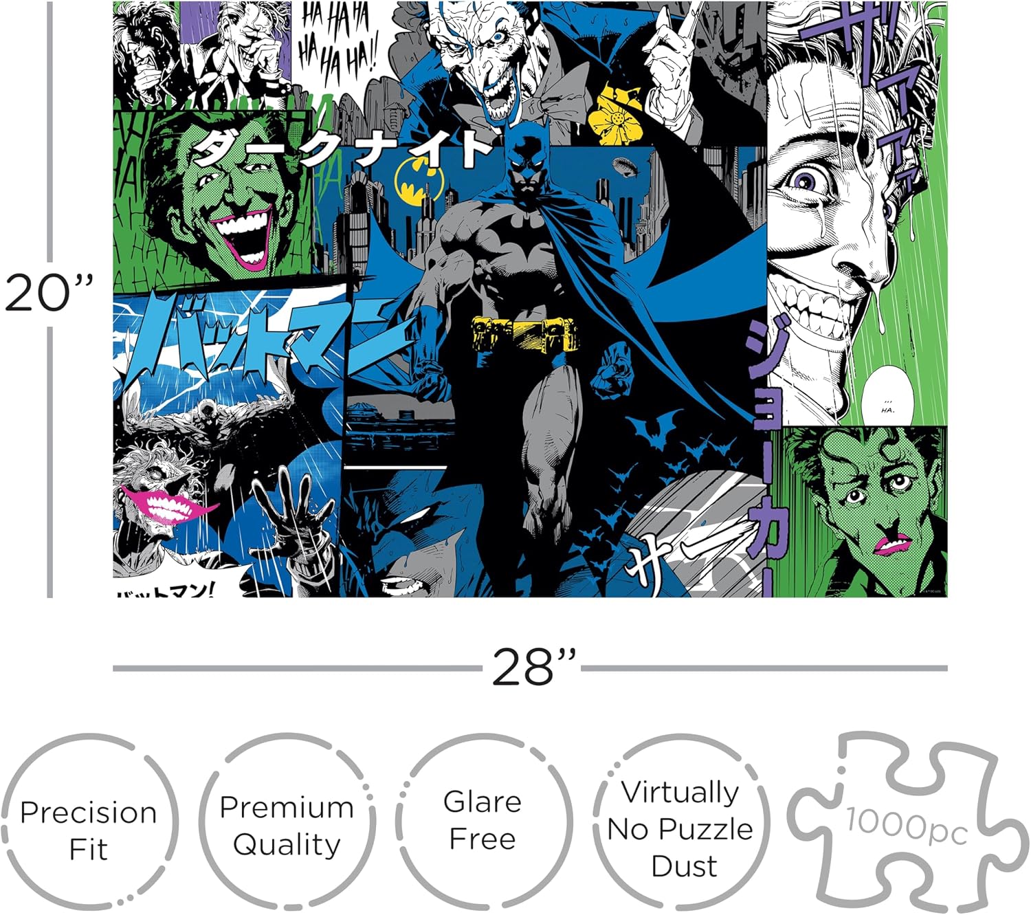 Aquarius Batman Manga 1000 Piece Jigsaw Puzzle - Glare Free - Precision Fit - Officially Licensed DC Comics' Merchandise & Collectibles - 20x28 Inches