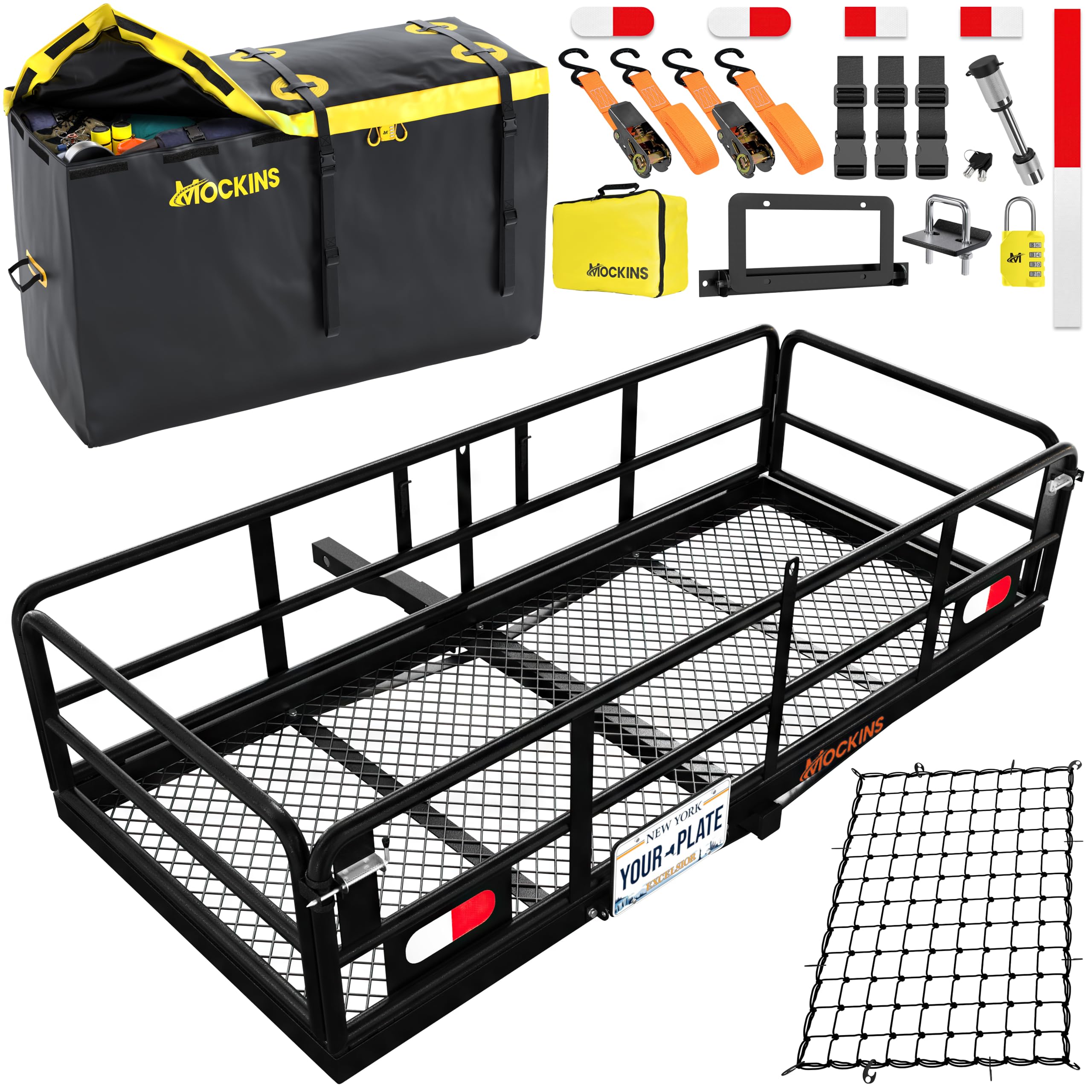 Mockins 60x24x14 High Rail Trailer Hitch Cargo Carrier