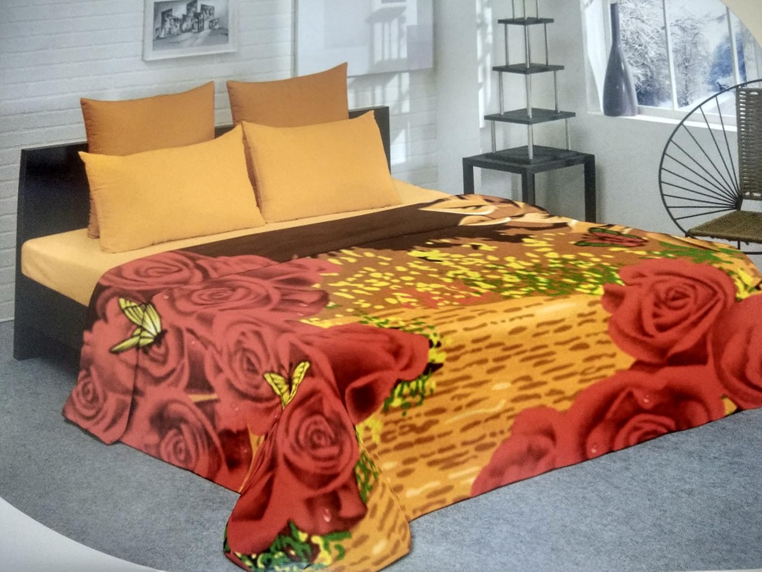 Buy Raymond Home Double Brown Floral Mink Blanket for Heavy Winter Online at Low Prices in India