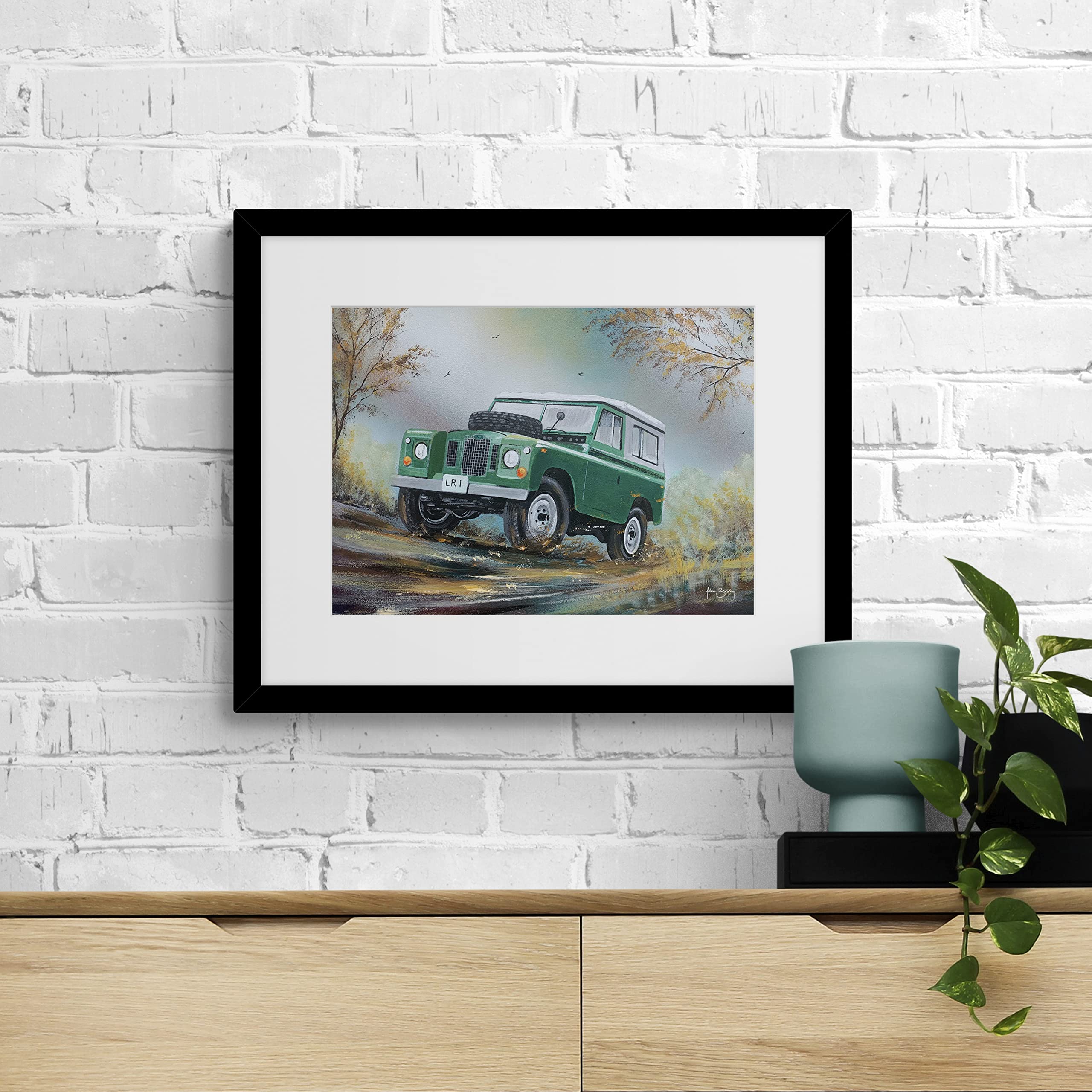 Artko Land Rover Framed Print - Mud Slugger Painting by Adam
