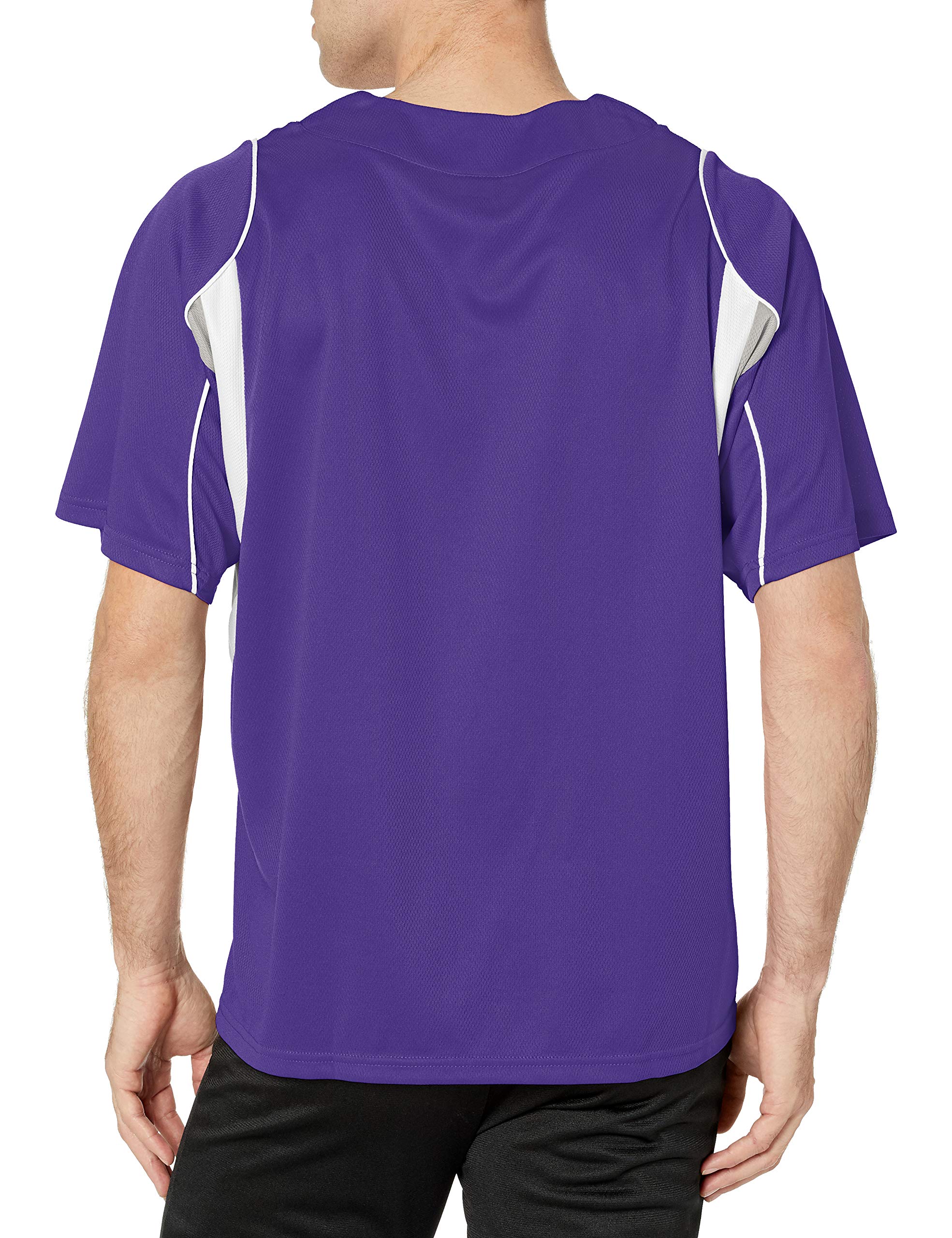 Alleson Athletic Men's Baseball Jersey, Purple/Grey/White, Large