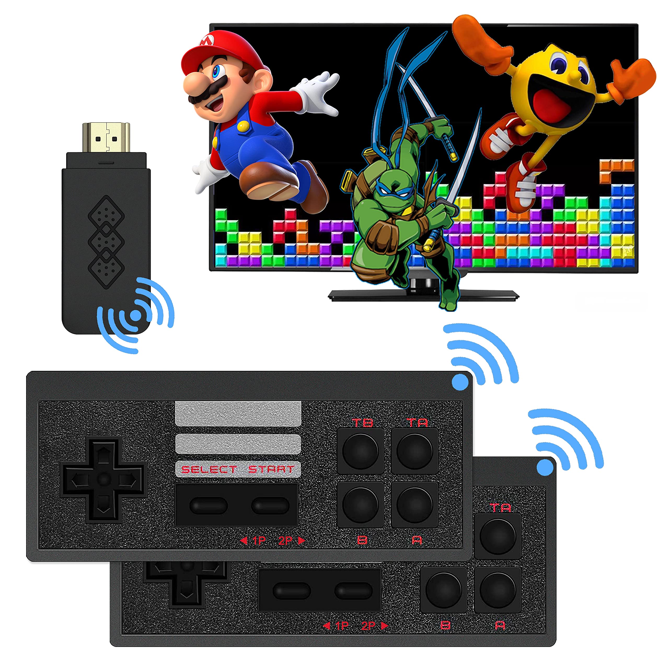 CICYSTORE Retro Game Console with 818 Retro Video Games, HDMI HD Output NES Retro Game Console Wireless, Old Arcade Plug a...