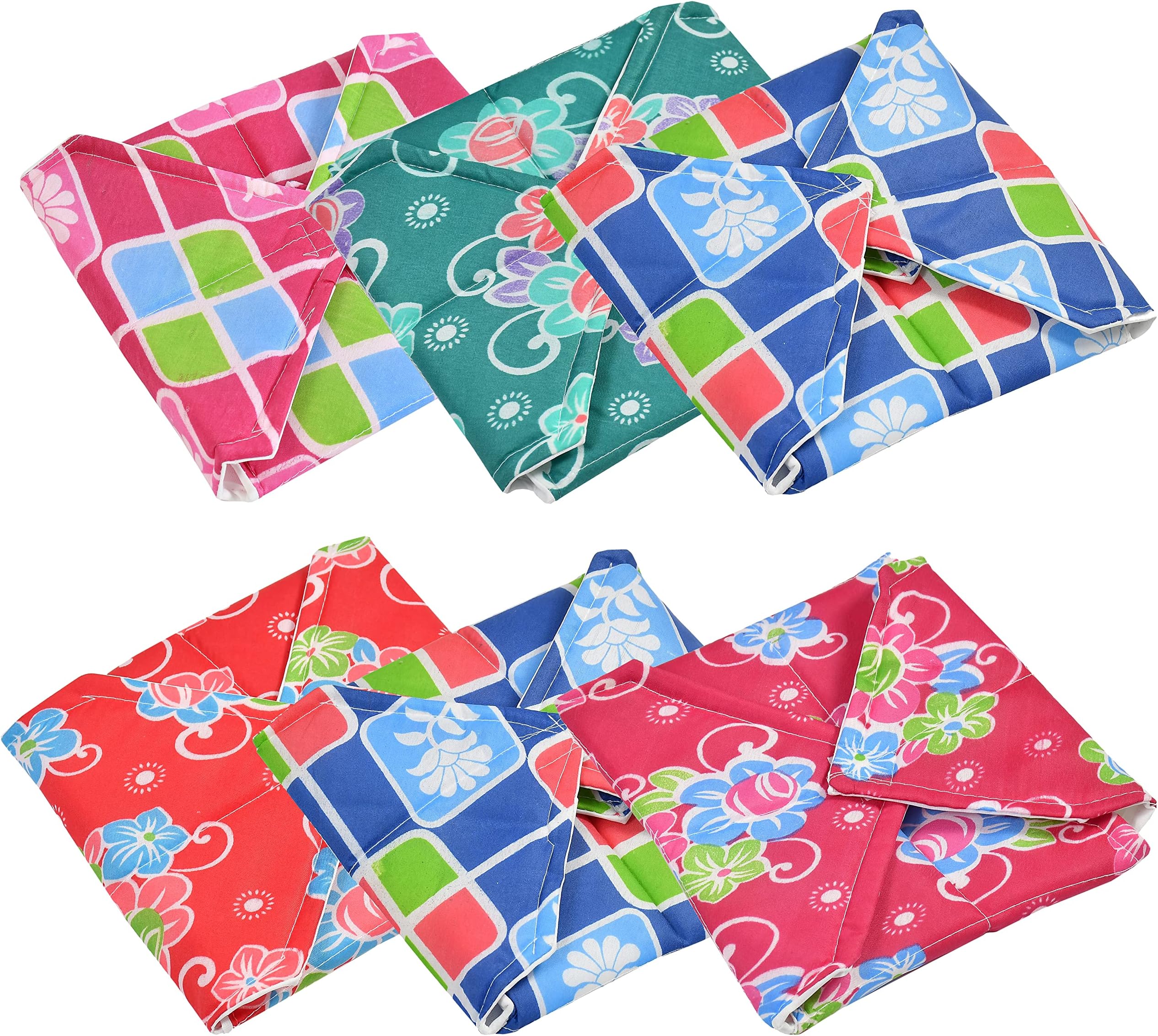 FAIRY HOME™ Cotton Roti Cover Chapati Cover Traditional Roti Rumals (Assorted Color & Design) (6 PCS)