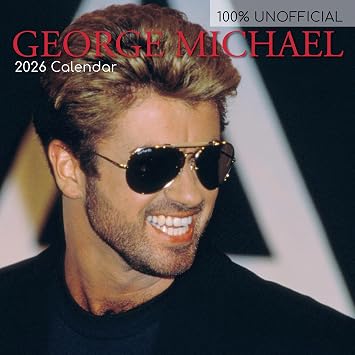 2026 Square Wall Calendar - George Michael 12 x 12 Inch Monthly View, 16-Month, Icons Theme, Includes 180 Reminder Stickers