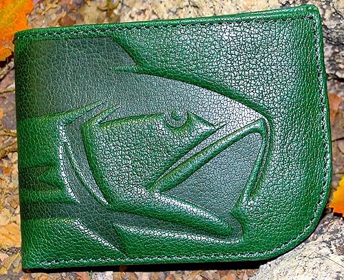 Miniatura 6 de WEBER'S PREMIER LEATHER Serie Pursuit - Cartera Radius para hombre - Cuero de grano completo y bloqueo RFID, Verde - Bajo, Classic