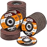 Shawya 40 Pack Assorted Grit Flap Disc 4 1/2 in T29 Aluminum Oxide Grinding Wheel Disc for Metal, Wood, Stainless Steel Finishing, Angle Grinder Sanding Disc 7/8