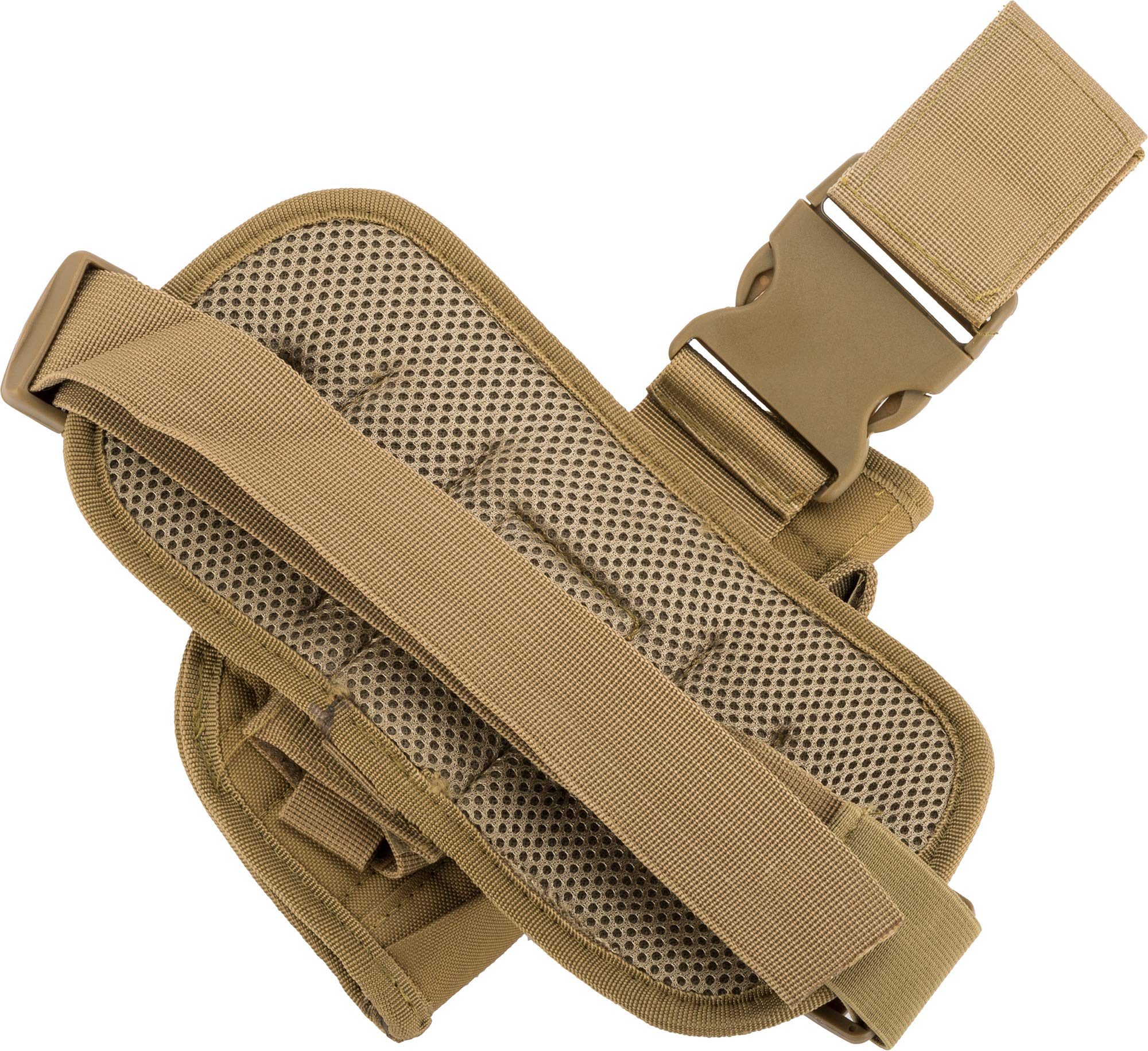 Evike Airsoft - Matrix Special Force Quick Draw Tactical Thigh Holster w/Drop Leg Panel (Color: Coyote Tan/Left)