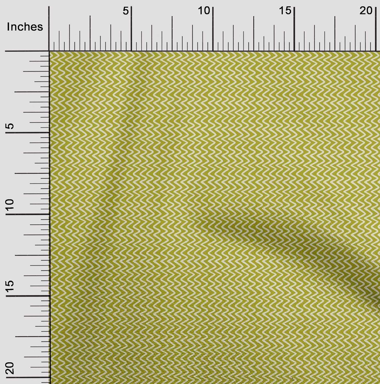 oneOone Cotton Jersey Lime Green Fabric Ethnic Block Quilting Supplies Print Sewing Fabric by The Yard 58 Inch Wide