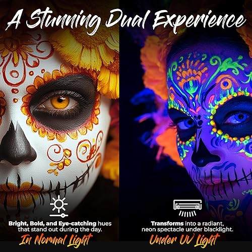 Miniatura 2 de Splashes & Spills Barras de pintura UV para rostro y cuerpo, pintura corporal UV, pintura facial UV para disfraces, cosplay, teatro, club, brilla