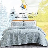 Vista 55 de Southshore Fine Living, Inc. Juego de edredón de tamaño King de gran tamaño, colcha de lavanda King/California con 2 fundas de almohada a juego