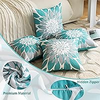 Vista 57 de Qahing Paquete de 4 fundas de almohada impermeables para exteriores de 16 x 16 pulgadas, fundas decorativas cuadradas de jardín para muebles