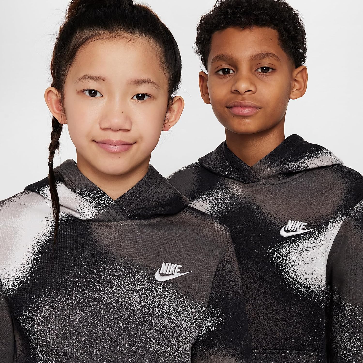 Nike Sportswear Club Fleece Big Kids' Hoodie (HJ2720-010, Black/Off Noir/White) - Image 3