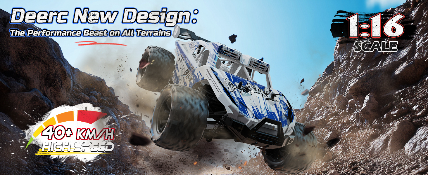 DEERC 9003E 1:14 RC Truck, 40KM/H High Speed RC Car W/Metal