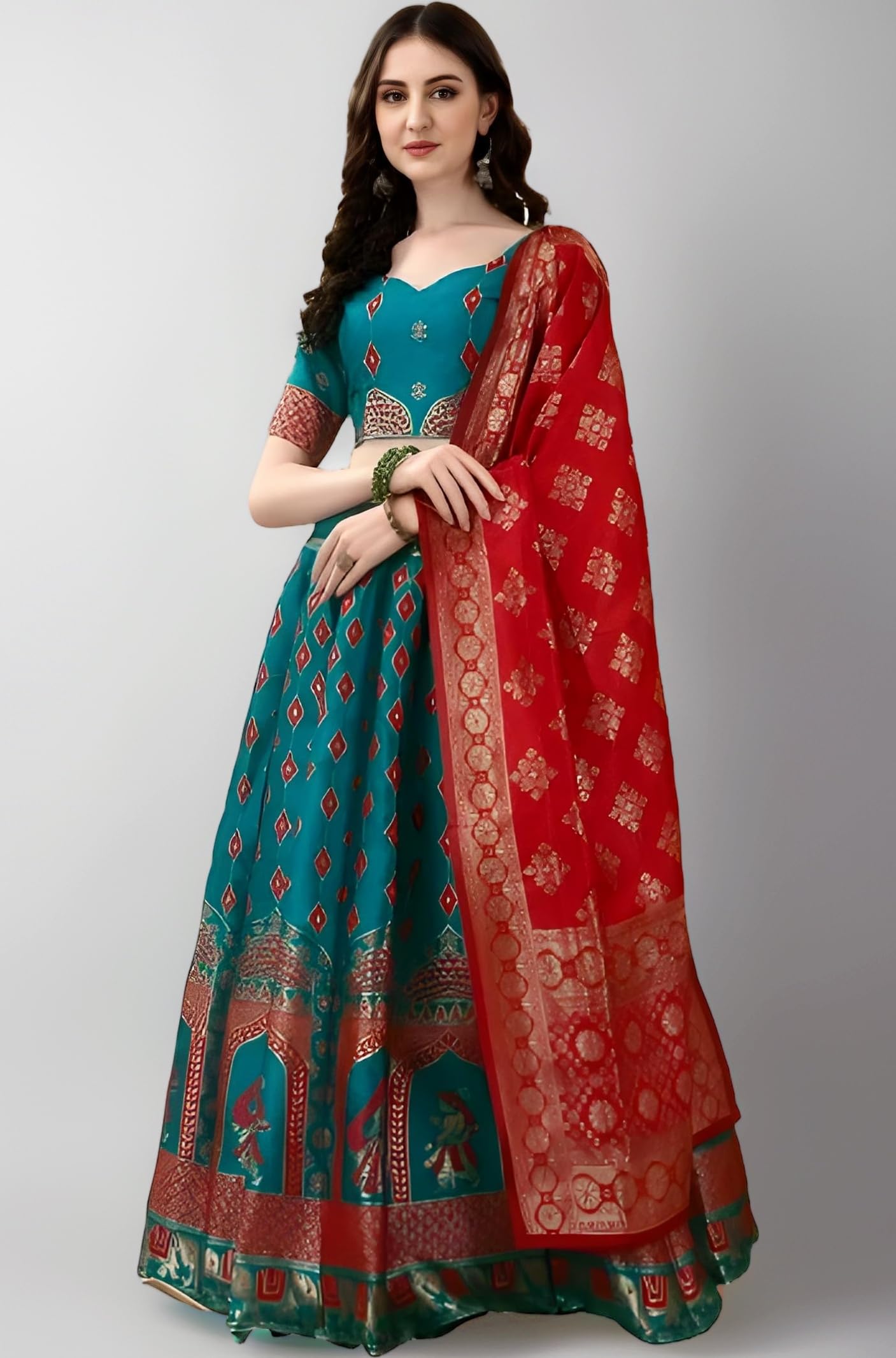 JAYA CREATION BANARASI JAQUARD LEHENGA CHOLI