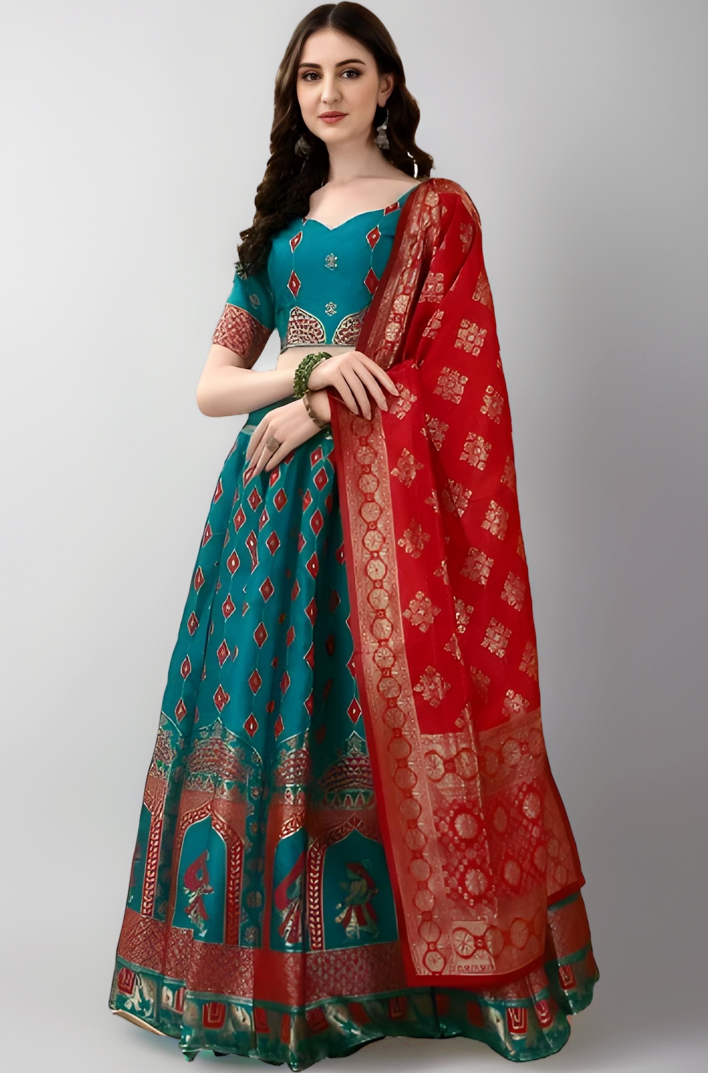 JAYA CREATION BANARASI JAQUARD LEHENGA CHOLI