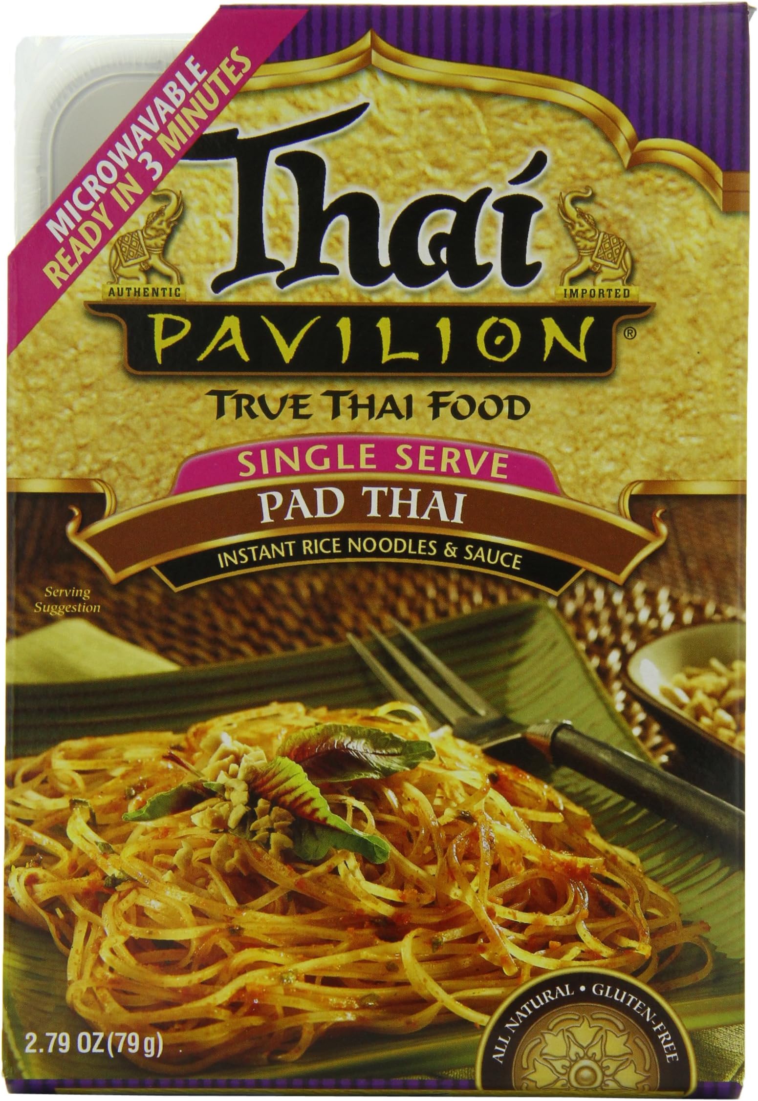 Thai Pavilion Single Serve Microwavable Pad Thai, 2.79-Ounce Boxes (Pack of 6)