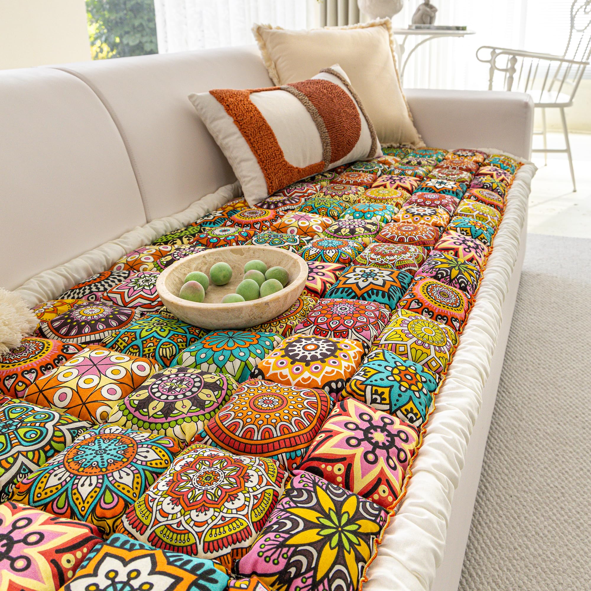 HOMEREFROM Couch Cover for Dogs, Non Slip Pet Couch Covers for Sofa Washable, Boho Couch Covers for 3 Cushion Couch Sofa Pet Friendly (Orange, 27.6x59.06 inch) : Home & Kitchen