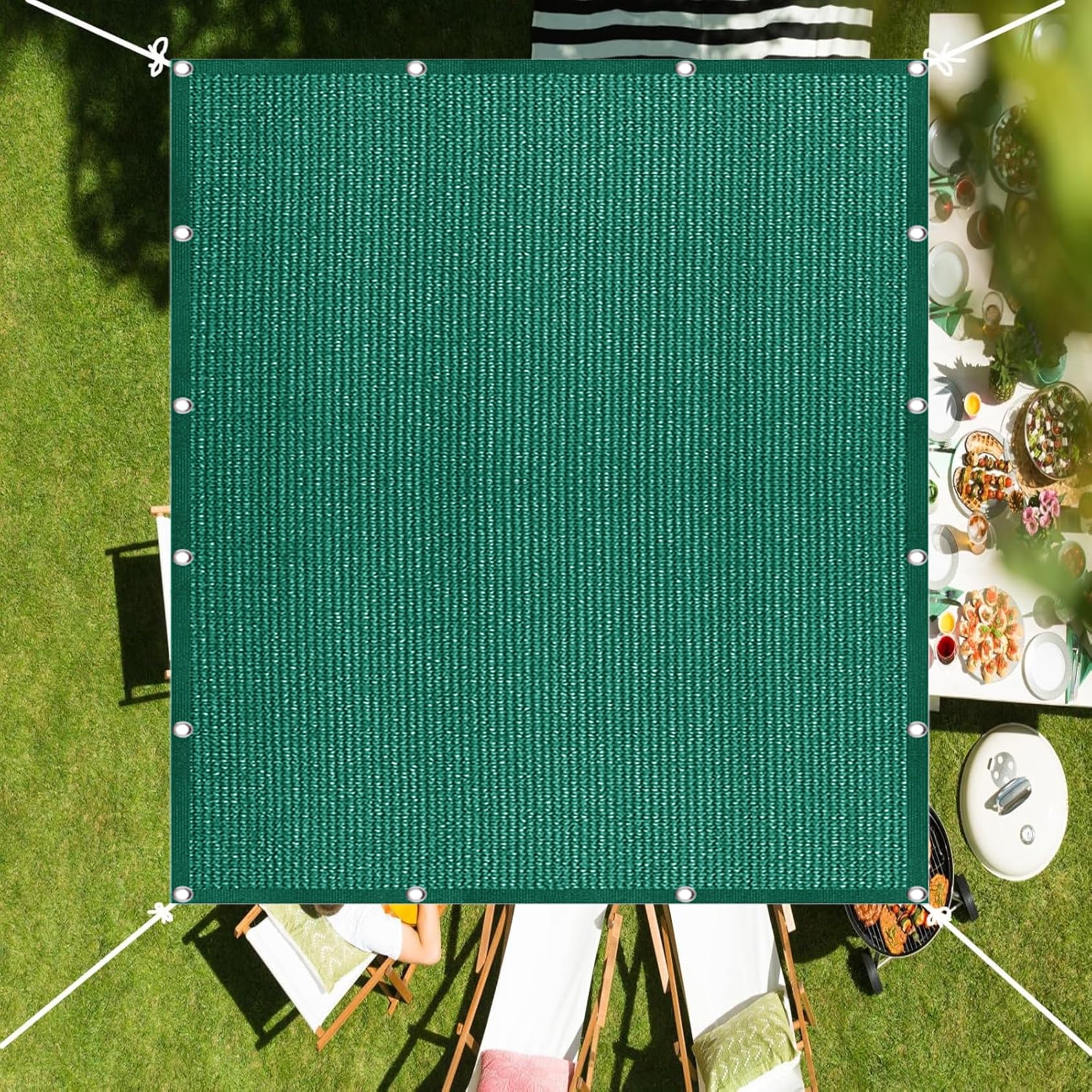 Voile ombrage toile respirant extérieur vert foncé pour pergola et auvent jardin