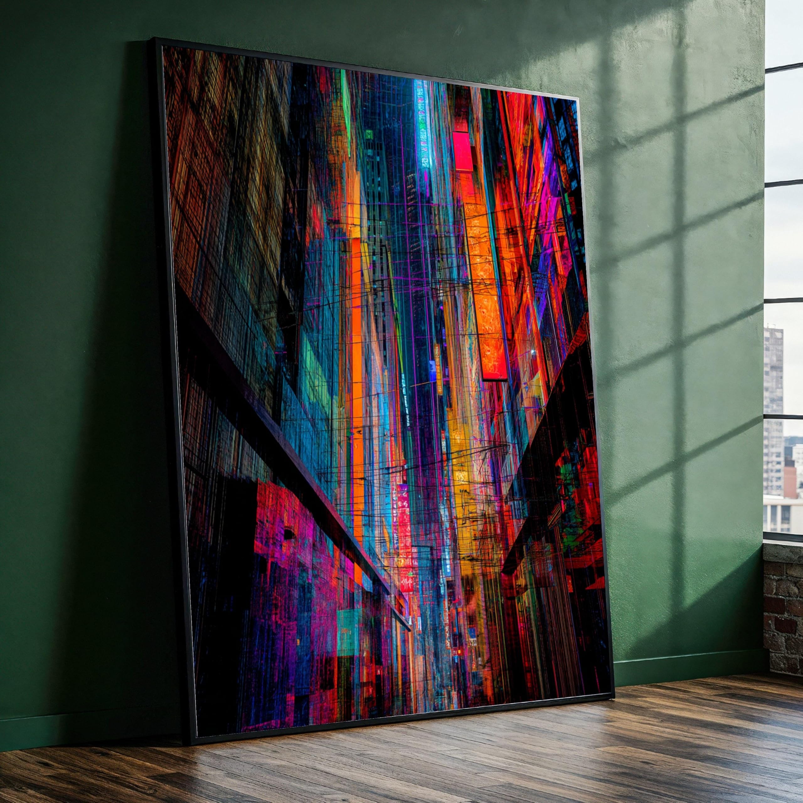 Paysage urbain nocturne toile pour grand mur vide - 8