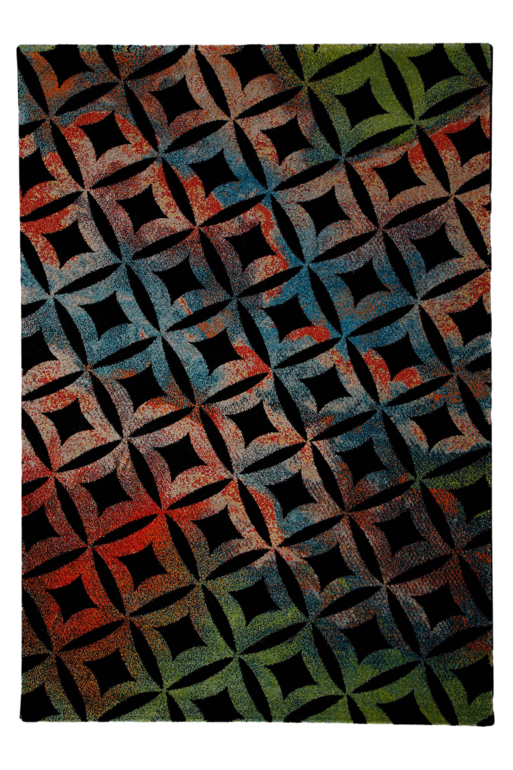 Tapis de salon WECONhome 160x230 cm noir multicolore style rétro