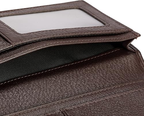Miniatura 5 de HISCOW Cartera larga plegable con 15 ranuras para tarjetas de crédito - Piel de becerro italiana, Café guijarro