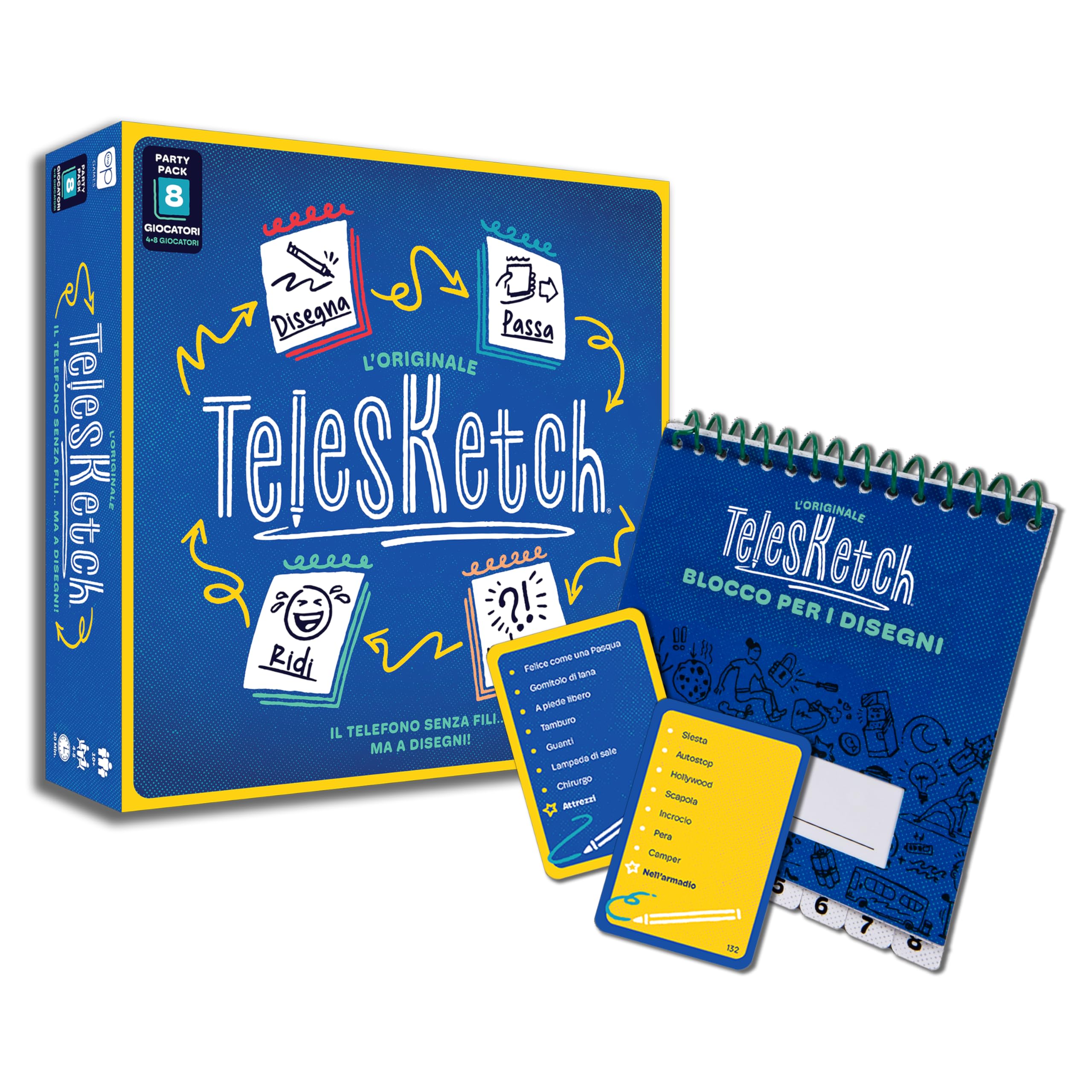 Asmodee Telesketch, Nouvelle Version, Jeu de Table, 10 Ans, 4 à 8 Joueurs, édition en Italien