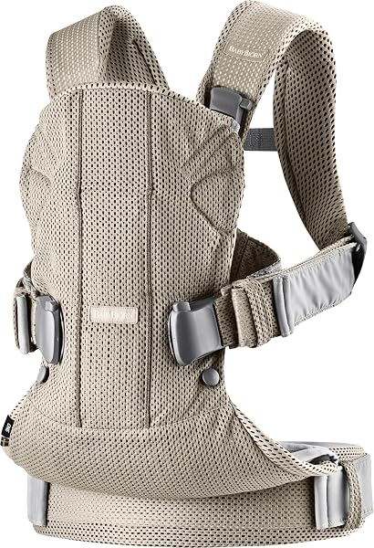 BabyBjörn Mochila Porta Bebé One Air, Malla 3D, Gris arena - 2