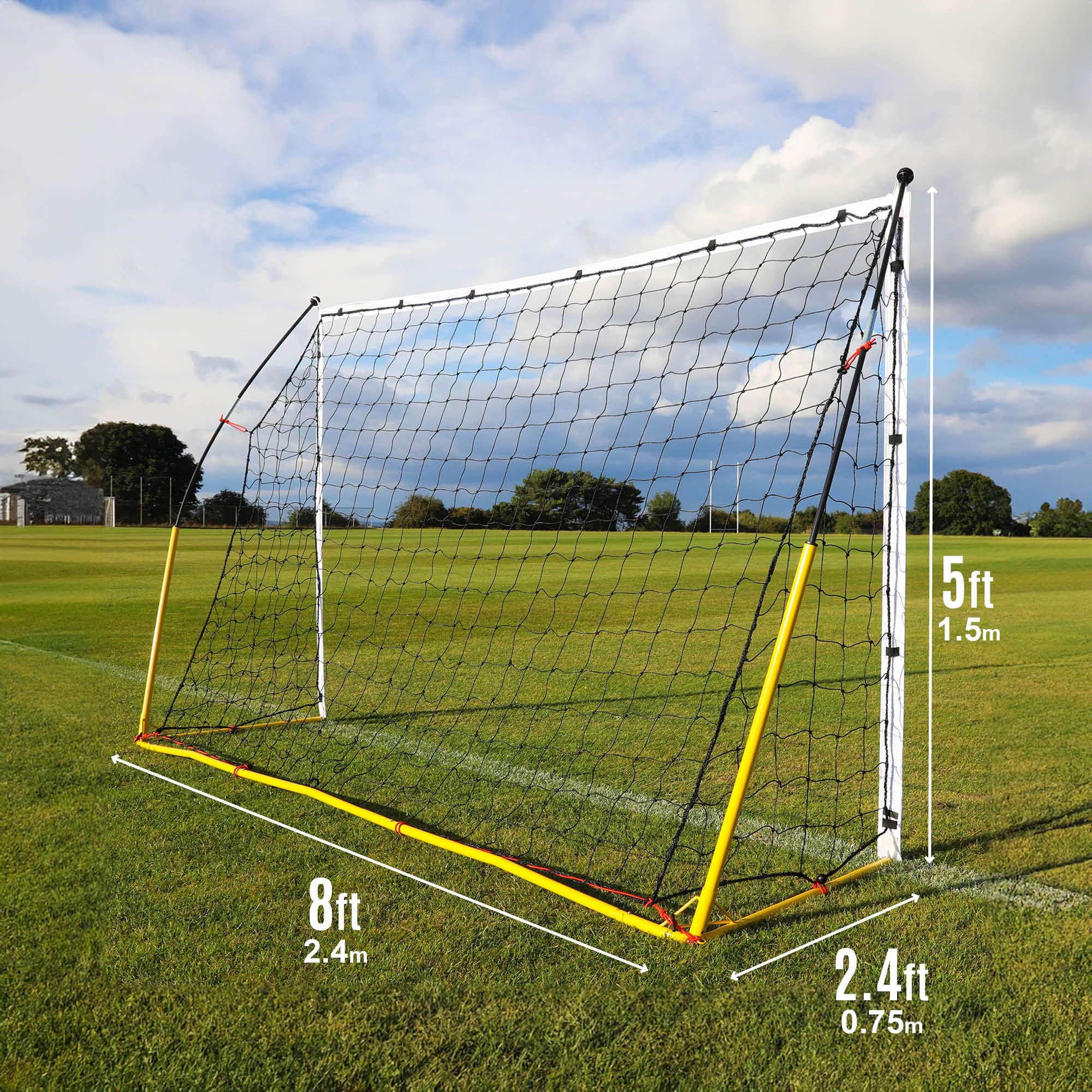 QUICKPLAY Kickster But de Foot Enfant Extérieur avec Filet de Football – Cage de Foot Portable 240×150 cm & 180×120 cm