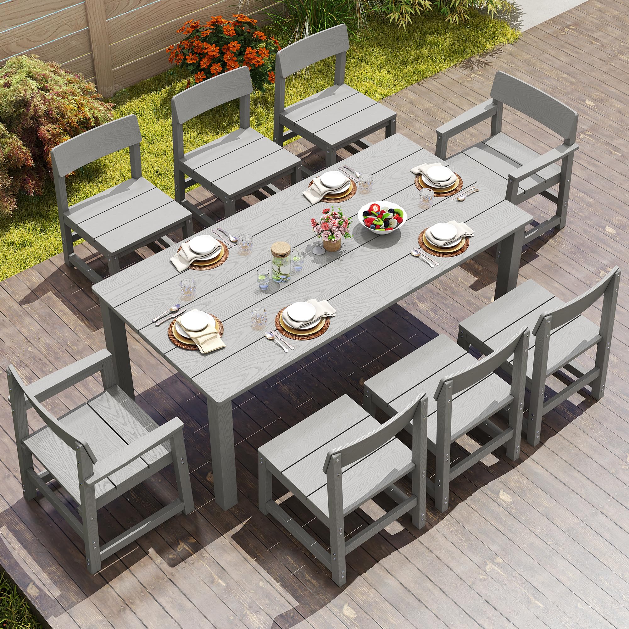 Amazon.com: Jocoevol 9 Piece Patio Dining Sets for 8 HIPS Outdoor