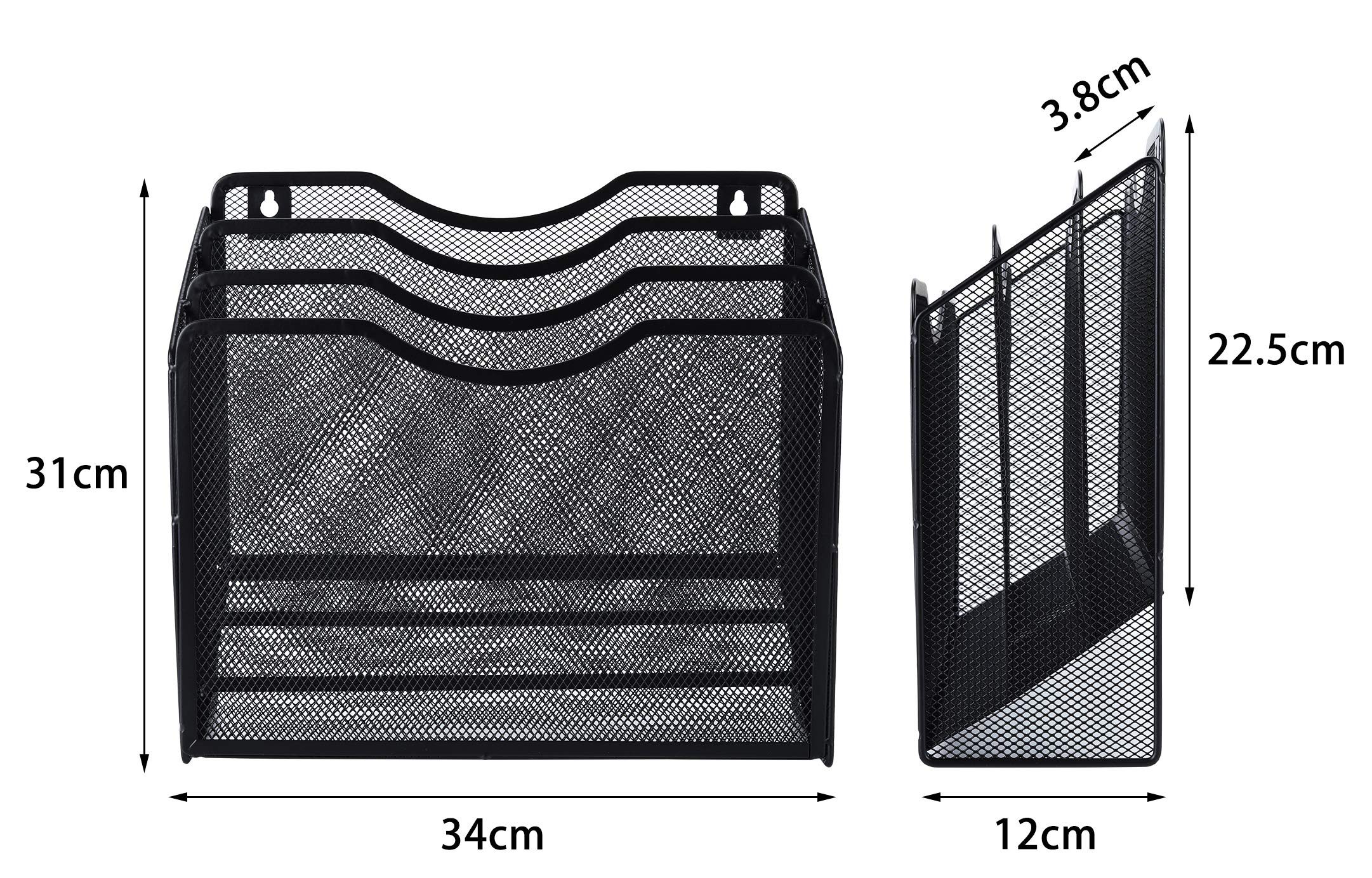 EasyPAG Organizer Da Scrivania 5 Ripiani - Vassoio Rete Per Documenti A4, Nero - Foto 10