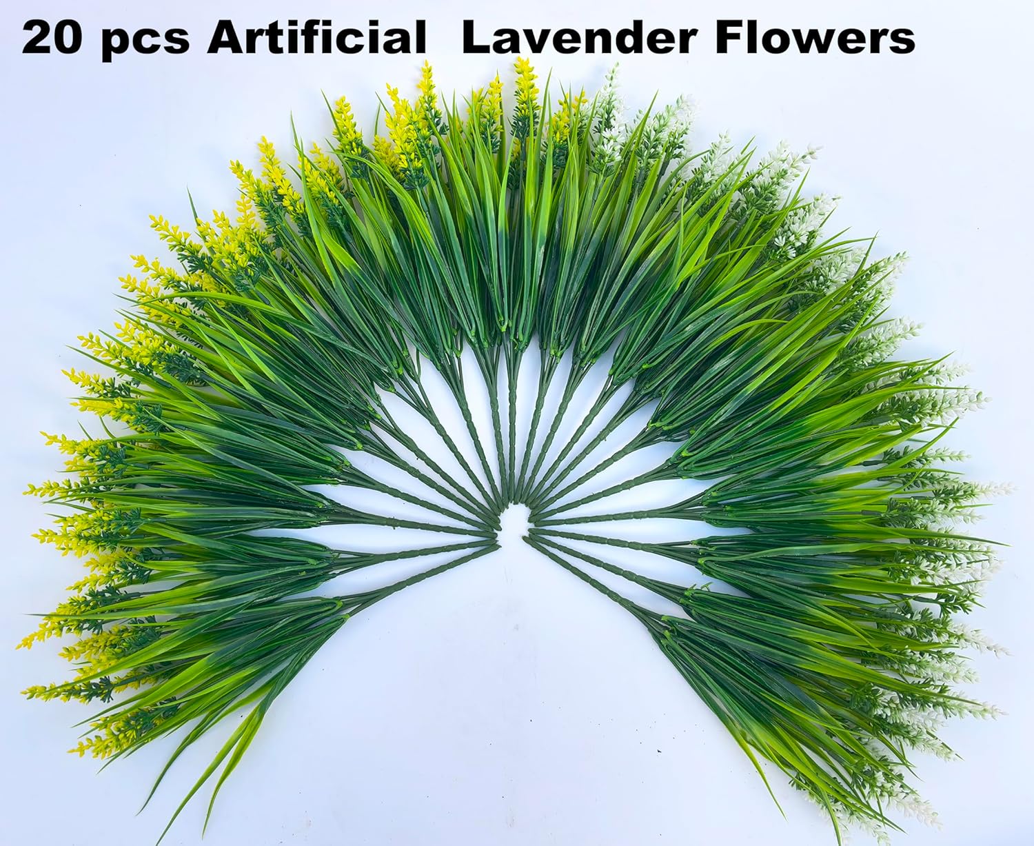 Artificial Plants Outdoor, 20 Pcs Artificial Flowers Outdoor Fake Plants UV Resistant Fake Flowers, Plastic Faux Flowers Shrubs Greenery Plants for Home Garden Patio Porch Window Box Decor