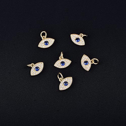 Miniatura 6 de Stiesy Pequeños dijes de circonita cúbica para hacer joyas de bricolaje, Zirconia cúbica Latón, Circonita cúbica