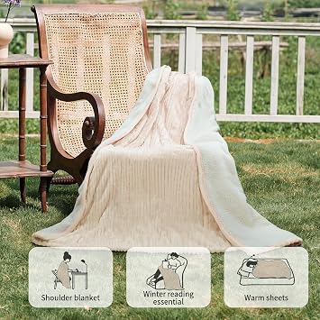 Texciting Heated Blanket 50X60,Soft Electric Blanket,ETL Certified,Beige | Heating Levels,Auto-Off Function,Heated Throw Blanket for Bed,Machine Washable,Gifts for Grapa